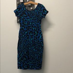 Leopard print midi dress